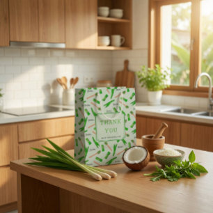 Anpassad påse i papper med Pandan-bladsmönster