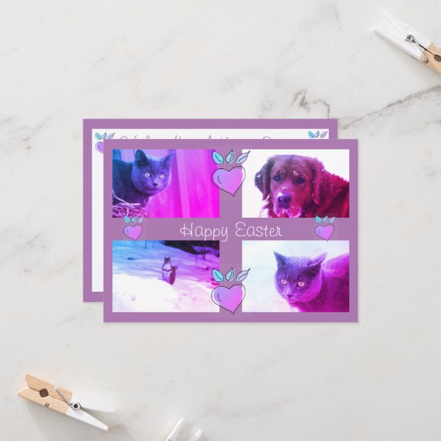 Anpassad påskfoto kort (Fram/Back In Situ)