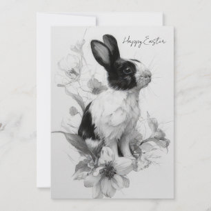 Anpassad påskkort med blommor och påskharen julkort