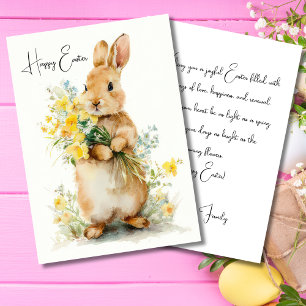 Anpassad påskkort med blommor och påskharen julkort