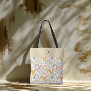 Anpassad Pastell Abstrakt Minimalist Monogram Tygkasse
