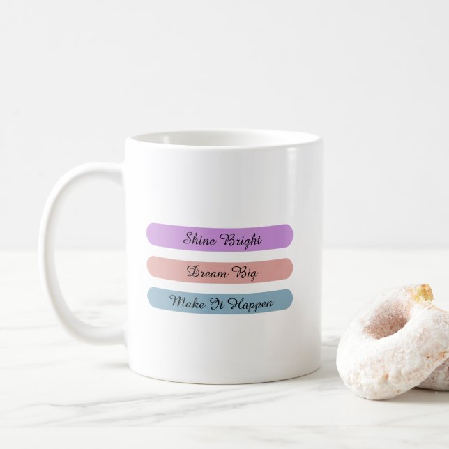 Anpassad Pastell Motivationscitatdesign Kaffemugg (Med munk)