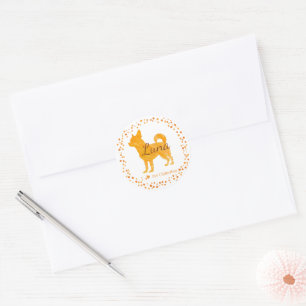 Anpassad Pastell orange chihuahua Silhuett dekal Runt Klistermärke