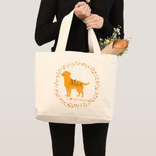 Anpassad Pastell Orange Labrador Retriever Handväs Jumbo Tygkasse