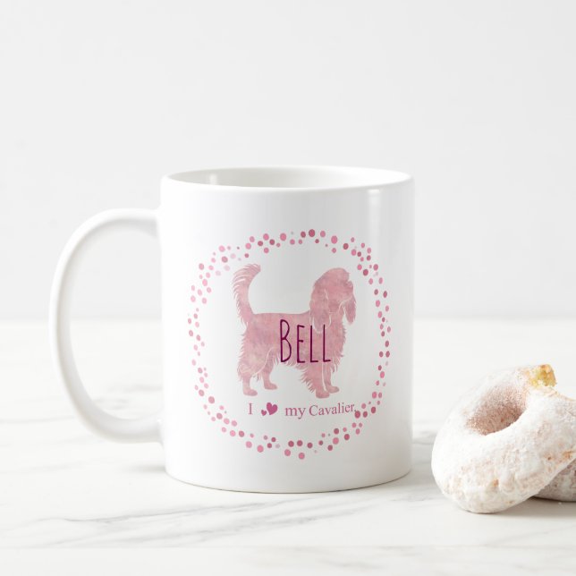 Anpassad Pastell rosa cavalier Silhouette-mugg Kaffemugg (Med munk)