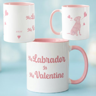 Anpassad Pastell Rosa Labrador Alla Hjärtans Dag M Mugg