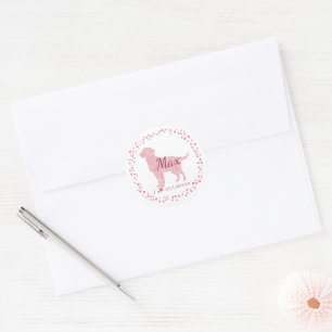 Anpassad Pastell Rosa Labrador Retriever Klistermä Runt Klistermärke