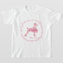 Anpassad Pastell Rosa Pudel Siluett T-shirt