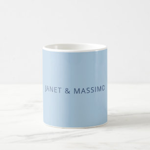 Anpassad pastellblå personlig minimalistisk namn kaffemugg