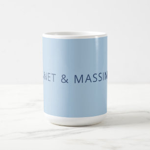 Anpassad pastellblå personlig minimalistisk namn kaffemugg