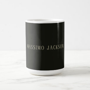Anpassad pastellgrå personlig minimalistisk namn kaffemugg
