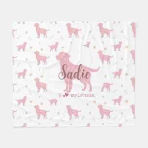 Anpassad pastellrosa Labrador retriever filt prese