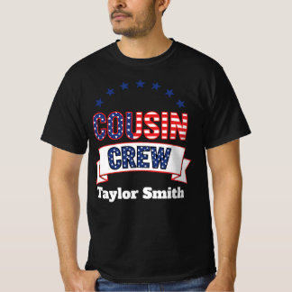 Anpassad patriotisk 4 juli Kusin Crew Matchande T Shirt