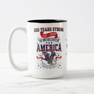 Anpassad patriotisk amerikansk 250-årsjubileum Två-Tonad mugg