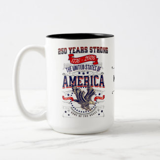 Anpassad patriotisk amerikansk 250-årsjubileum Två-Tonad mugg