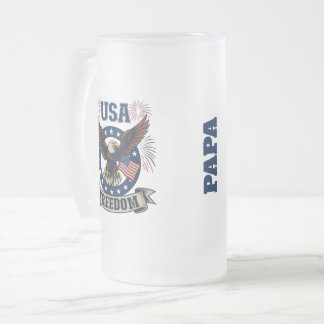 Anpassad patriotisk amerikansk örn USA Frihet Frostat Ölglas