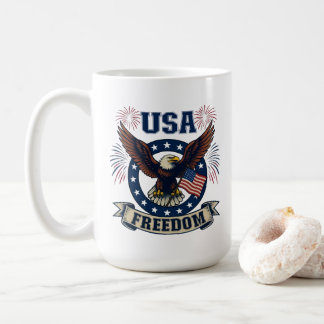 Anpassad patriotisk amerikansk örn USA Frihet Kaffemugg