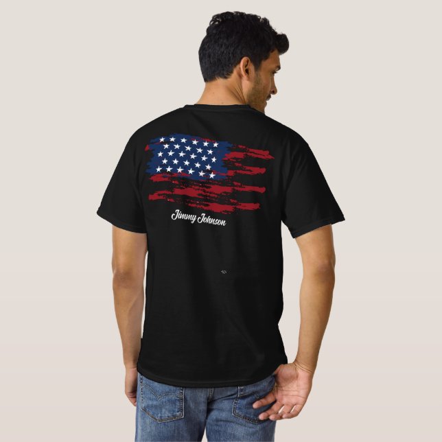 Anpassad patriotisk t-shirt (Hel baksida)