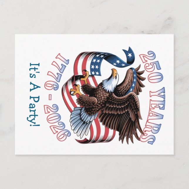 Anpassad patriotisk USA 250-årsfest inbjudan (Framsida)