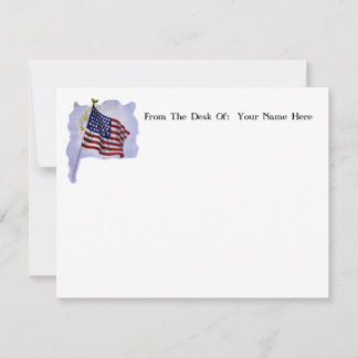 Anpassad patriotisk vintage amerikansk flagga anteckningskort