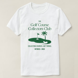 Anpassad pensionsgåva golfbana samlarklubb t shirt