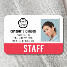 Anpassad personal-ID Logotyp Bild Logotyp Röd Magn Namnbricka