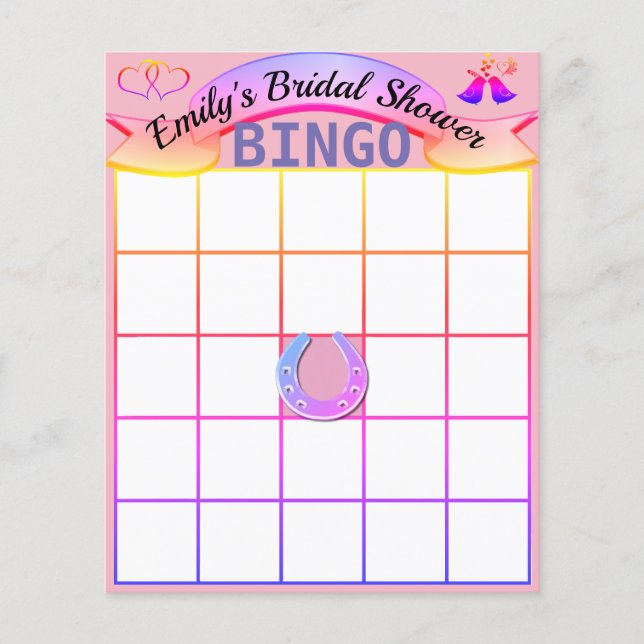 Anpassad Personlig Bröllopsfest Bingo  Flygblad (Framsidan)