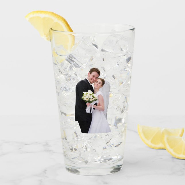 Anpassad Personlig Bröllopsfoto 2-Sidig  Glaskopp (Framsida Ice)