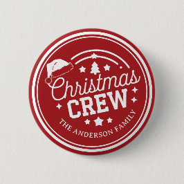 Anpassad personlig DIY jul Crew röd Knapp