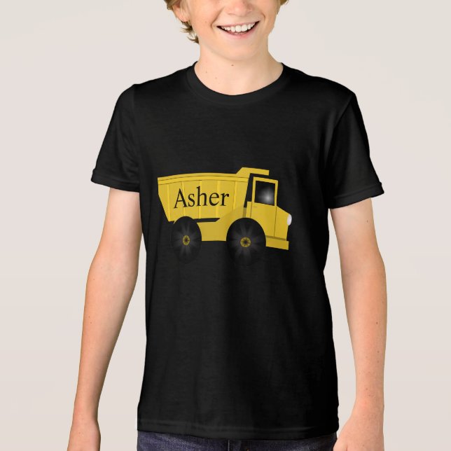 Anpassad Personlig Dumper Lastbil T-shirt - Unga P (Framsida)