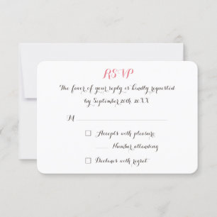 Anpassad Personlig Elegant Bröllop RSVP Inbjudan
