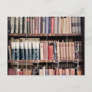 anpassad personlig ex libris bokmärke skär den vykort