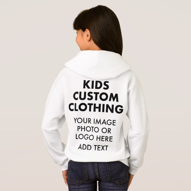 Anpassad personlig Flicka Tröja Hoodie - VIT (Hel baksida)