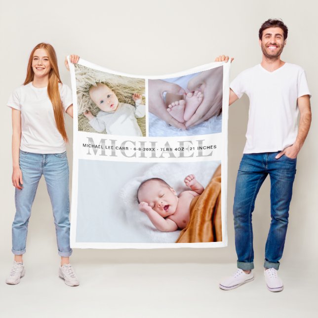 Anpassad personlig flyktfilt för babystatistik fleecefilt (På plats)