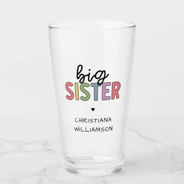 Anpassad Personlig för Big Sister Cute Cute  Glaskopp (Framsida)