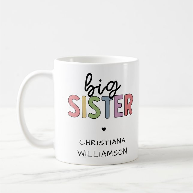 Anpassad Personlig för Big Sister Cute Cute Kaffemugg (Vänster)