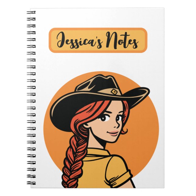 Anpassad Personlig för Cowgirl-anteckningsbok Anteckningsbok (Framsidan)
