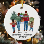 Anpassad Personlig för familjen Watercolor Julgransprydnad Keramik<br><div class="desc">Den här designen skapades genom digital grafik. Det kan vara personlig i det område som tillhandahålls eller anpassas genom att ändra fotot eller lägga till ditt eget ord. Kontakta mig på colorflowcreations@gmail.com om du vill ha den här designen på en annan produkt eller ändra familjemedlemmarnas antal, gender eller hår färg....</div>