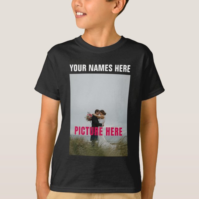 Anpassad Personlig Fotobild T Shirt (Framsida)