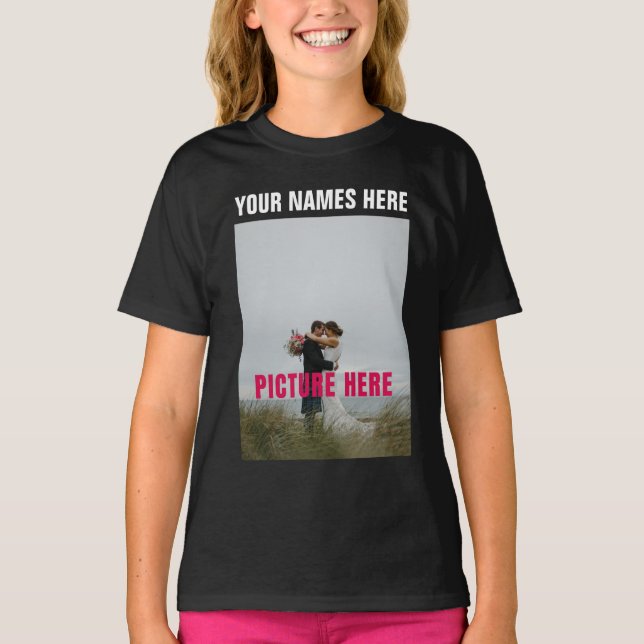 Anpassad Personlig Fotobild T Shirt (Framsida)