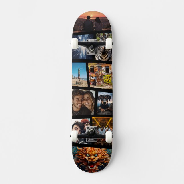 Anpassad Personlig Fotokollage Skateboard (Framsida)