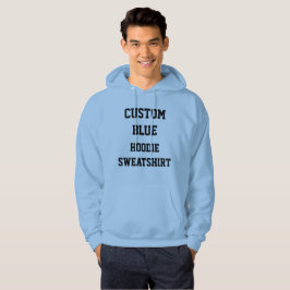 Anpassad personlig herr BLÅ HOODIE TRÖJA