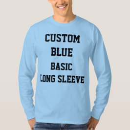 Anpassad Personlig Herr BLÅ LÅNGÄRMAD T-SHIRT