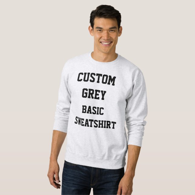 Anpassad personlig herr GRÅ BASISKAPUSCHONG Sweatshirt (Hel framsida)