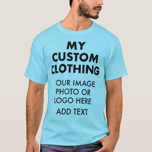 Anpassad personlig HERR LJUST BLÅ T-SHIRT (Framsida)