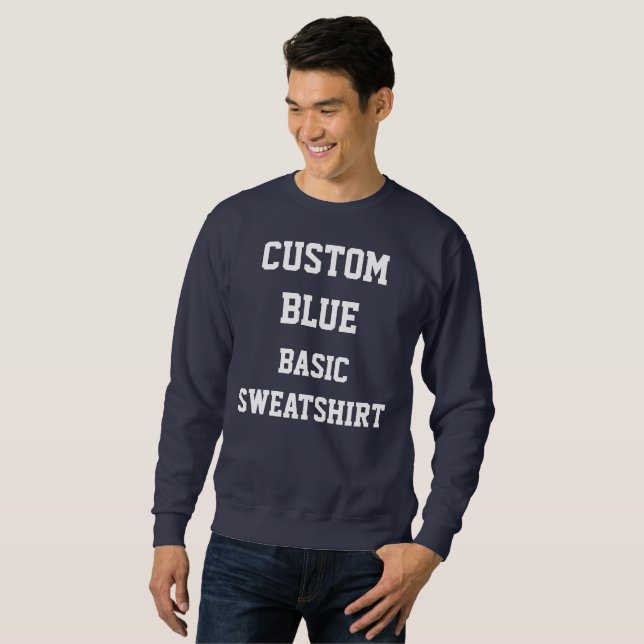Anpassad personlig herr NAVY BASIC SWEATSHIRT (Hel framsida)