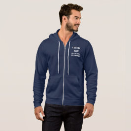 Anpassad personlig herr NAVY FULL ZIP HOODED SWEAT T Shirt