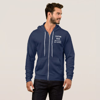 Anpassad personlig herr NAVY FULL ZIP HOODED SWEAT T Shirt