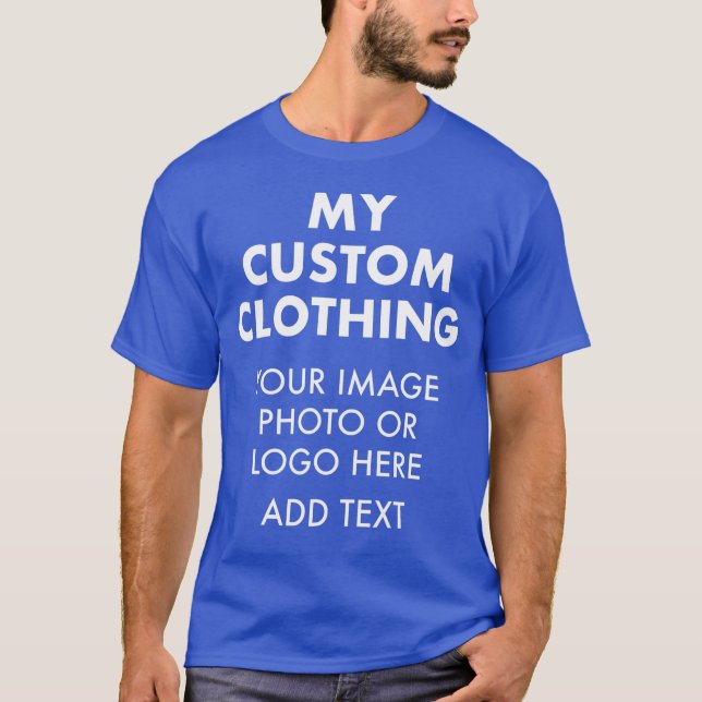 Anpassad personlig HERRSKONUNG BLÅ T-SHIRT (Framsida)