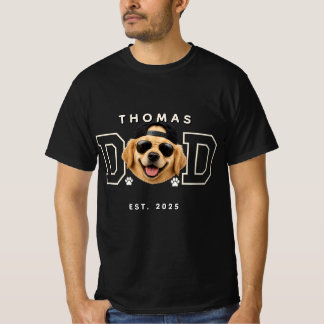 Anpassad Personlig Husdjursfoto & Namn Hundpappa T Shirt